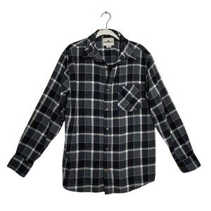 Northeast Outfitters Men's Plaid Flannel Long Sleeve Shirt in Gray/Black - Sz M